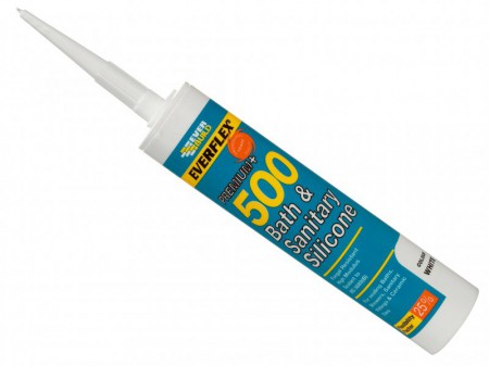 Everbuild Bath & Sanitary Silicone Sealant White 295ml 500