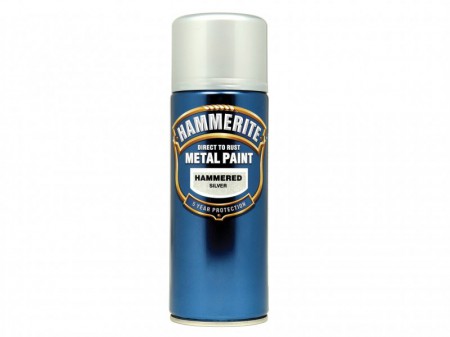 Hammerite Direct to Rust Hammered Finish Aerosol Silver 400ml