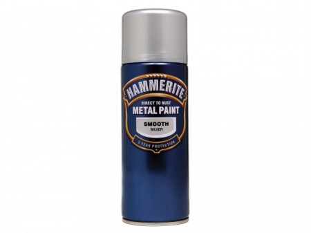 Hammerite Direct to Rust Smooth Finish Aerosol Silver 400ml