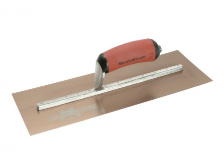 Marshalltown MPB145GSD Pre-Worn Plasterers Trowel Gold Stainless Steel DuraSoft 14in x 5in