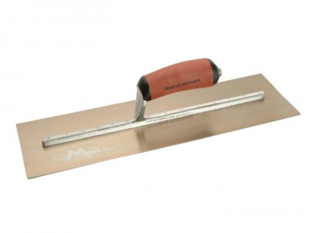 Marshalltown MPB165GSD Pre-Worn Plasterers Trowel Gold Stainless Steel DuraSoft 16in x 5in