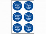 Scan Fire Door Keep Locked Shut - PVC 200 x 300mm