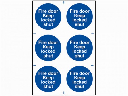 Scan Fire Door Keep Locked Shut - PVC 200 x 300mm