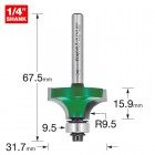 TREND C078X1/4TC ROUND/OVER 9.5MM RAD X 15.9MM CUT  