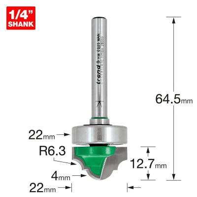 TREND C111X1/4TC BROKEN OGEE 4MM RAD1               