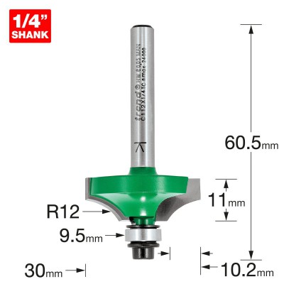 TREND C112X1/4TC FLAT OVOLO 12MM RAD X 11MM CUT     