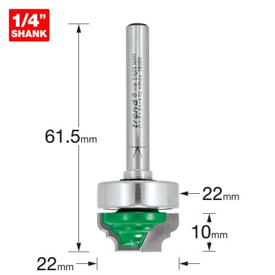 TREND C131X1/4TC BROKEN OGEE 2.4MM RAD X 10MM CUT   