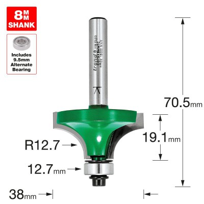 TREND C079X8MMTC ROUND/OVER 12.7MM RAD X 19.1MM CUT 