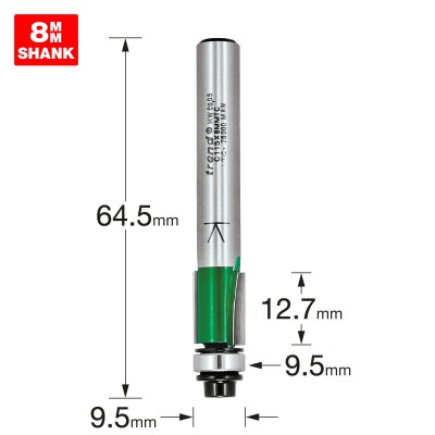 TREND C115X8MMTC S/GUIDED TRIMMER 9.5MM DIA         