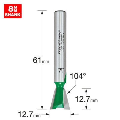 TREND C041AX8MMTC DOVETAIL A=104 DEG X 12.7MM D EX-L 