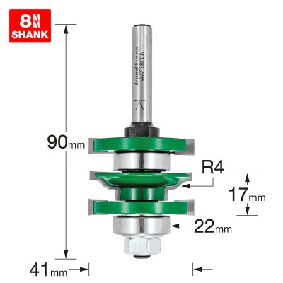 TREND C155X8MMTC PROF COUNTER PROFILE OGEE SET R4MM 