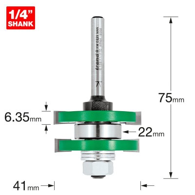 TREND C158X1/4TC TONGUE & GROOVER SET 41MM DIA      