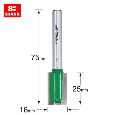 TREND C025BX8MMTC TWO FLUTE 16.0MM DIA X 25.0MM CUT  