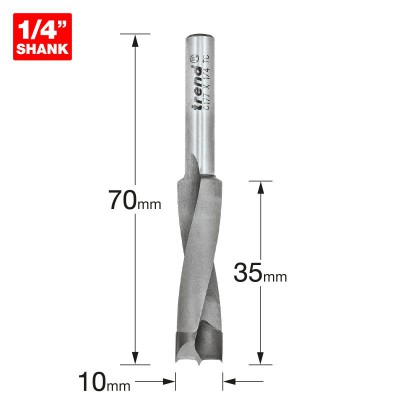 TREND C177X1/4TC DOWEL DRILL 10MM X 35MM CUT        