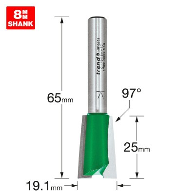 TREND C179X8MMTC DOVETAIL 19MM X 97 DEG X 25MM CUT  