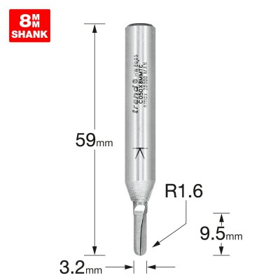 TREND C050X8MMTC RADIUS 1.6MM RAD X 3.2MM DIA       