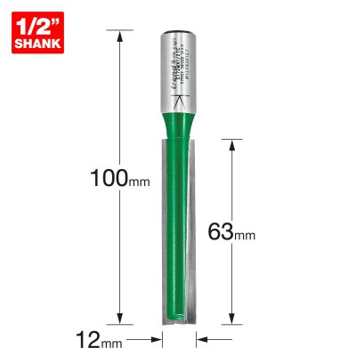 TREND C172MX1/2TC TWO FLUTE 12MM DIA X 63MM  100MM OL