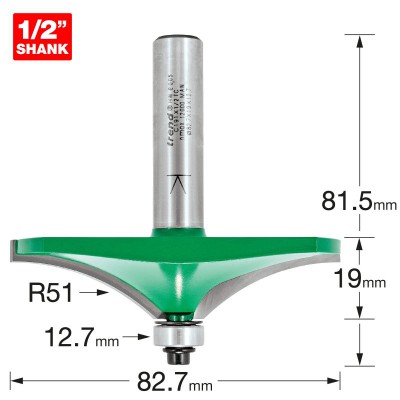 TREND C191X1/2TC B/GUIDED HAND RAIL 51MM RAD        