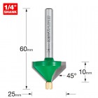 TREND C049AX1/4TC PIN GUIDED CHAMF/BEVEL 45 DEG      