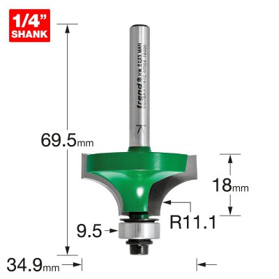 TREND C078AX1/4TC B/GUIDED OVOLO 11.1MM RAD          