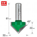 TREND C045AX1/2TC CHAMFER V GROOVE 45 DEG 32MM DIA   