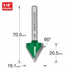 TREND C043AX1/4TC CHAMFER V GROOVE 60 DEG X 19MM DIA 