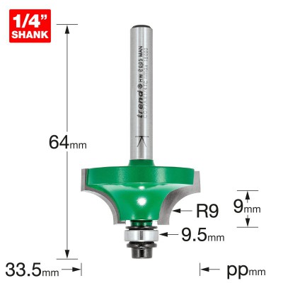 TREND C077AX1/4TC SHOULDER PROFILE 9MM RAD           