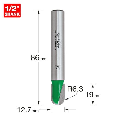 TREND C054AX1/2TC RADIUS 6.35M RAD X 19MM CUT X 86MM 