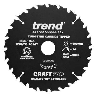 TREND CSB/TC19024T CRAFT SAW BLADE NS 190MMX24TX20MM  