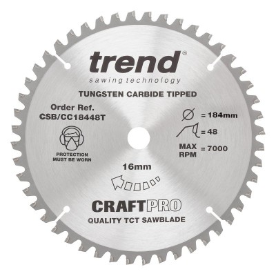 TREND CSB/CC18448T CRAFT BLADE CC 184MM X 48T X 16MM T