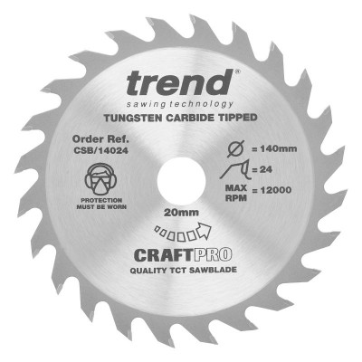 TREND CSB/14024 CRAFT SAW BLADE 140MM X 24T X 20MM 