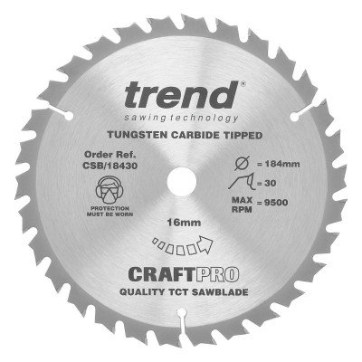 TREND CSB/18430 CRAFT SAW BLADE 184MM X 30T X 16MM 