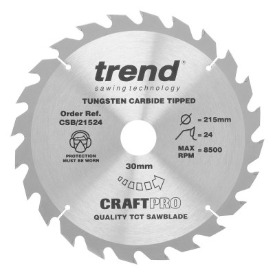 TREND CSB/21524 CRAFT SAW BLADE 215MM X 24T X 30MM 