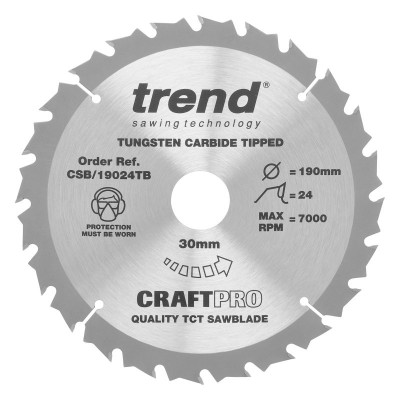 TREND CSB/19024TB CRAFT SAW BLADE 190 X 24T X 30 THIN