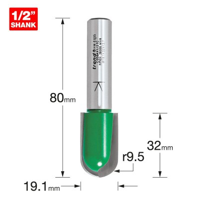 TREND C056AX1/2TC RADIUS 9.5MM RAD X 32MM CUT X 80MM 