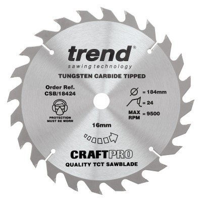 TREND CSB/18424 CRAFT SAW BLADE 184MM X 24T X 16MM 