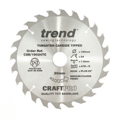 TREND CSB/19024TC CRAFT 190MM X 24T X 30MM X 1.55 DCS