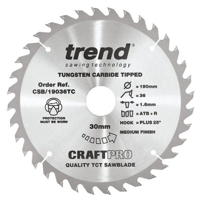 TREND CSB/19036TC CRAFT 190MM X 36T X 30MM X 1.55 DCS