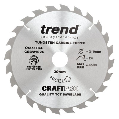 TREND CSB/21024 CRAFT SAW BLADE 210MM X 24T X 30MM 