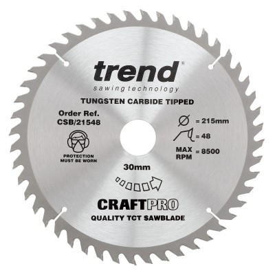 TREND CSB/21548 CRAFT SAW BLADE 215MM X 48T X 30MM 