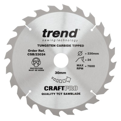 TREND CSB/23024 CRAFT SAW BLADE 230MM X 24T X 30MM 