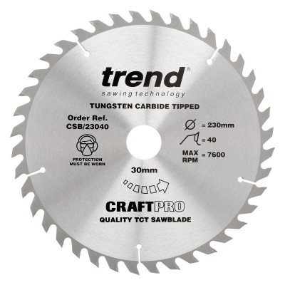 TREND CSB/23040 CRAFT SAW BLADE 230MM X 40T X 30MM 