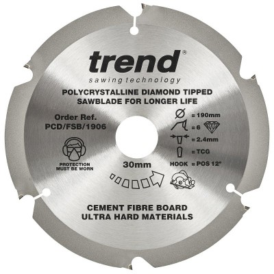 TREND PCD/FSB/1906 FIBRE CEMENT SAWBLADE PCD 190X6TX30