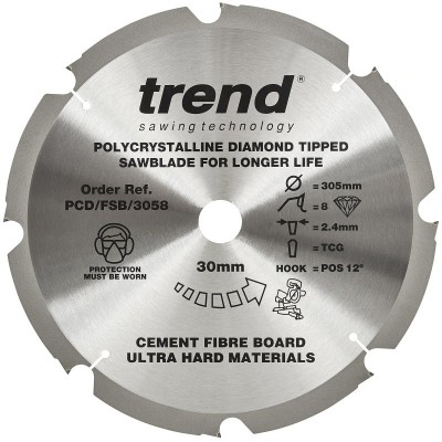 TREND PCD/FSB/3058 FIBRE CEMENT SAWBLADE PCD 305X8TX30MM