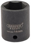 DRAPER Expert 14mm 1/4\" Square Drive Hi-Torq® 6 Point Impact Socket