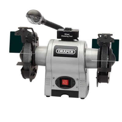 DRAPER 150MM 370W 230V BENCH GRINDER WITH LED WORKLIGHT