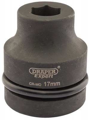 DRAPER Expert 17mm 1\" Square Drive Hi-Torq® 6 Point Impact Socket