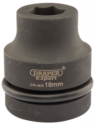 DRAPER Expert 18mm 1\" Square Drive Hi-Torq® 6 Point Impact Socket