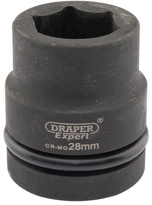 DRAPER Expert 28mm 1\" Square Drive Hi-Torq® 6 Point Impact Socket