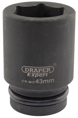 DRAPER Expert 43mm 1\" Square Drive Hi-Torq® 6 Point Deep Impact Socket